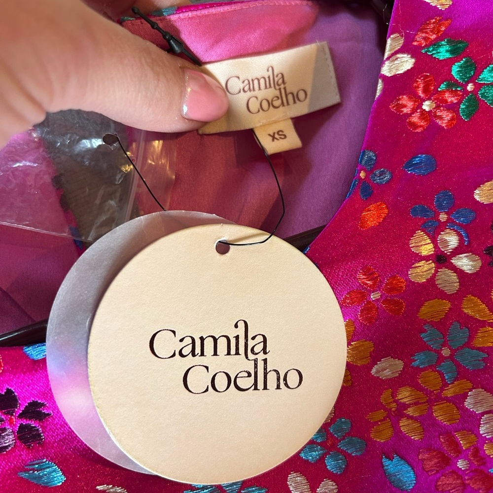 Camila Coelho Floral Satin Dress